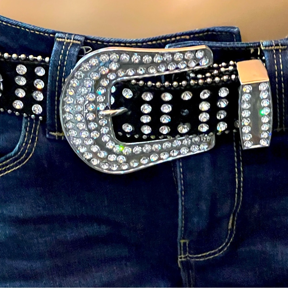 Black belt with crystals size M/L